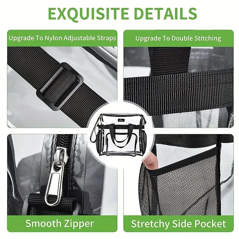 sac de voyage portable en pvc de grande capacité et design transparent pour une organisation et un lavage faciles