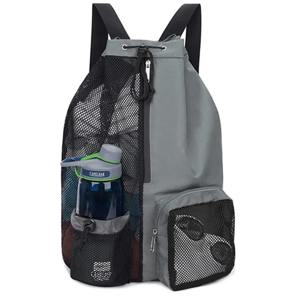 sacs de sport en filet à cordon de serrage pour la piscine, les sports, la plage – sac à dos en filet à cordon de serrage pour hommes, femmes, nageurs, équipement d'entraînement, sac à cordon
