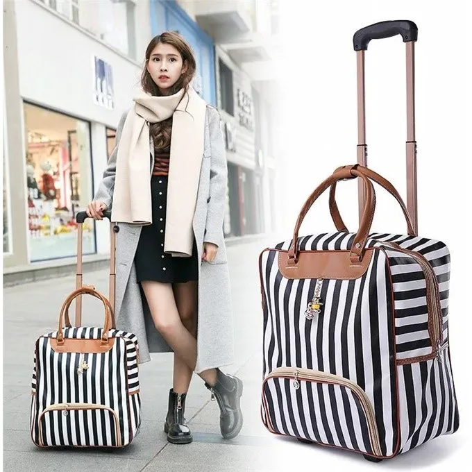 sac de voyage pour femmes, sac de voyage d'affaires sur roulettes, sacs à roulettes de grande capacité, valise rétro pour filles