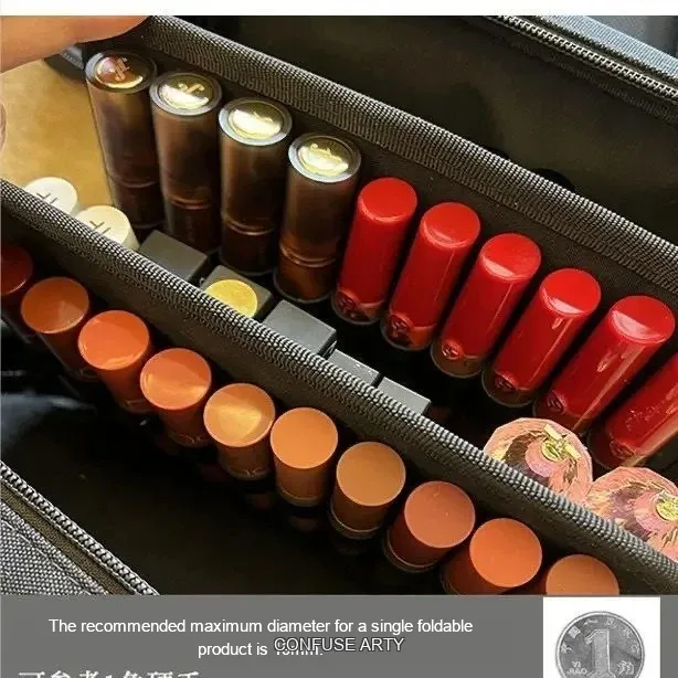 grande trousse de maquillage transparente, organiseur de rouge à lèvres et de gloss avec compartiments réglables, pour artistes professionnels