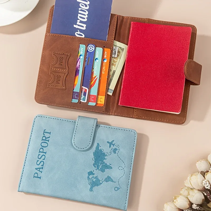 porte-passeport rfid pour voyage femme/homme, joli portefeuille de passeport avec blocage rfid, emplacements pour cartes, étui/porte-passeport rfid, portefeuille de voyage