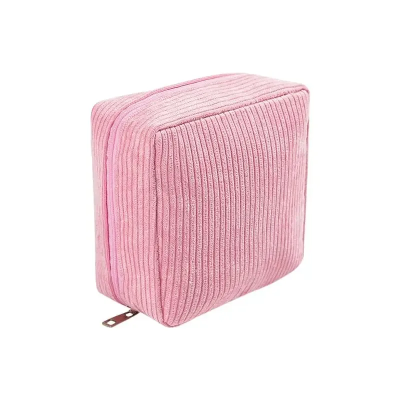 sac de rangement pour serviettes hygiéniques en velours côtelé, surface douce, fermeture éclair sécurisée, pour usage quotidien, organisateur de sac à main de voyage