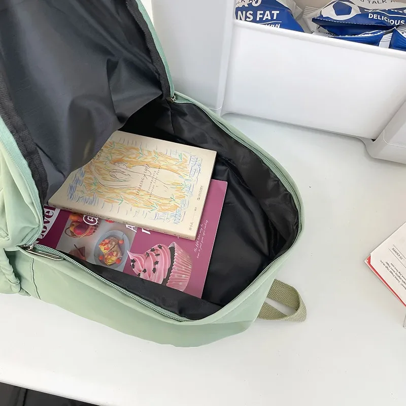 sac à dos décontracté simple de couleur unie, léger et pour lycéen, sac à dos multifonctionnel adapté aux voyages et à l'école