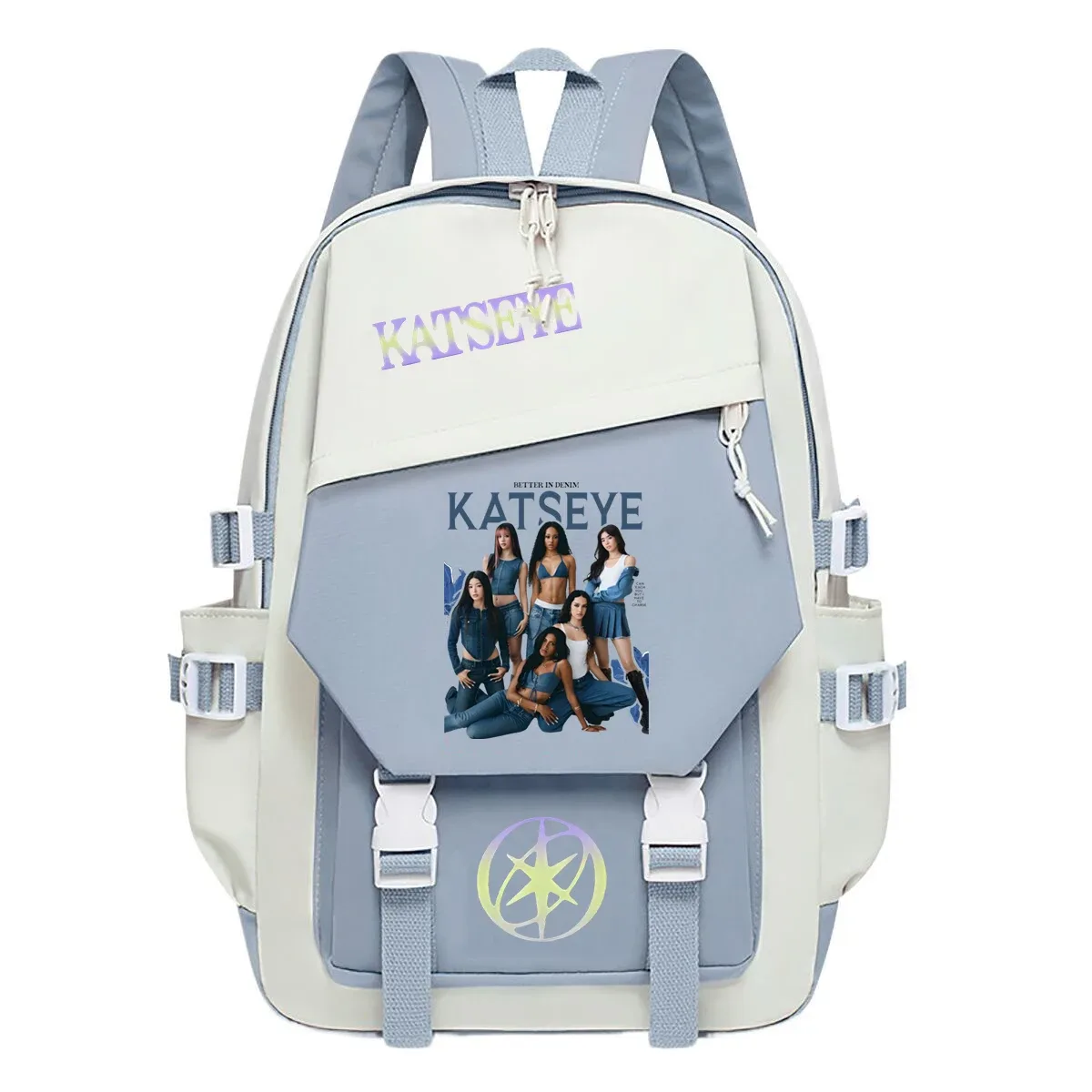 sac à dos d'école imprimé kpop katseye pour adolescentes, sac à dos de grande capacité pour étudiantes, sac à dos de mode pour femmes, sac à dos de voyage