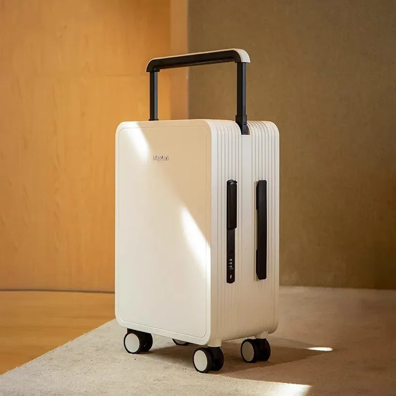 valise pc jaune noir gris système tsa serrure poignée large roues toupie compacts voyage organisés segurança modernes linhas verticale façade contraste efficace intérieur compartiments
