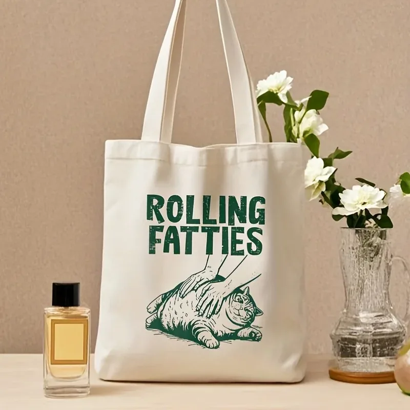 sac à main amusant en forme de chat roncelfeuilleux, sac à bandoulière réutilisable, durable, adapté aux courses et aux sorties de loisirs