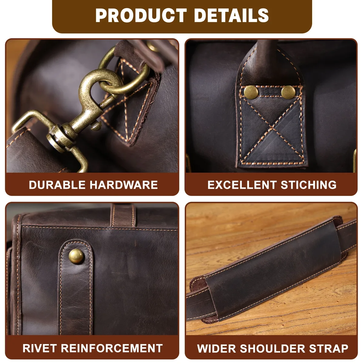 sac de voyage vintage en cuir véritable pour homme, grande capacité, sac de sport en cuir de vachette, style classique, sac de week-end, sac de nuit