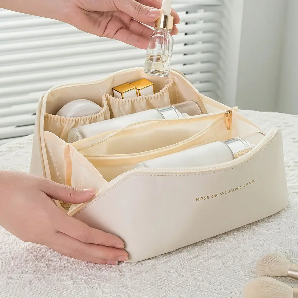 homefish trousse de rangement cosmétique de luxe à fermeture éclair, organisateur de maquillage portable de voyage, trousse de toilette pour femmes