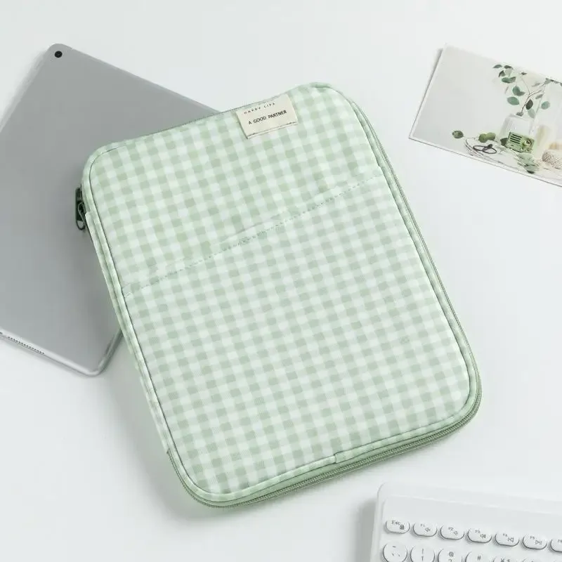 housse pour ordinateur portable de style coréen, à carreaux, 13 pouces, antichoc, rembourrée, pour tablette, pour macbook, ordinateur portable, transport