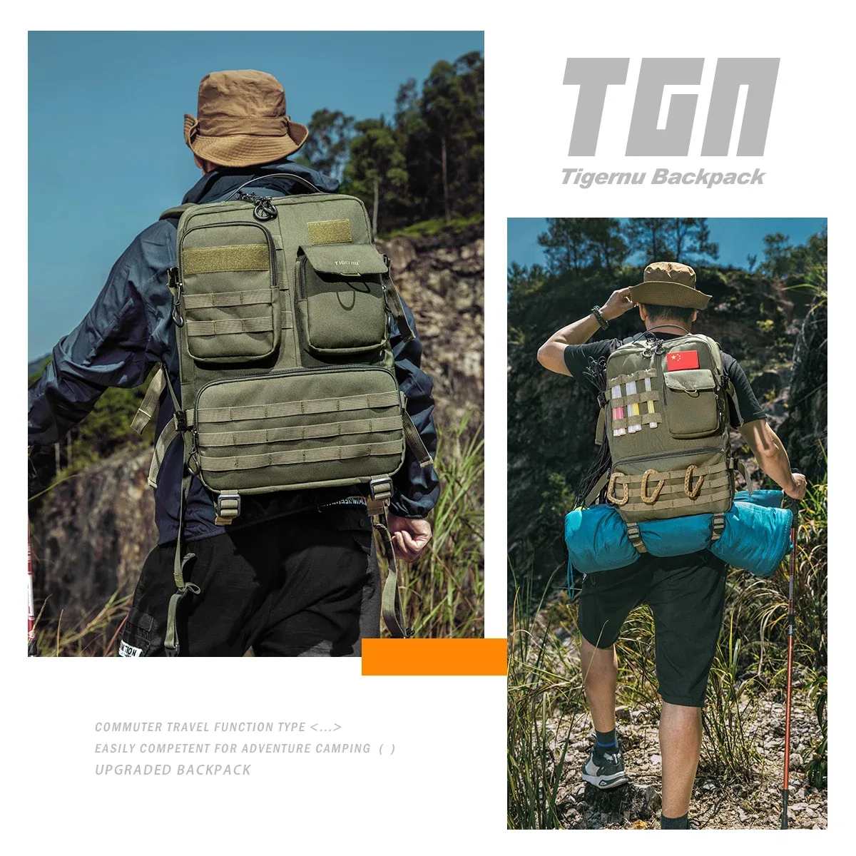 tigernu sac à dos tactique hommes camping trekking sac de pêche sacs à dos étanches voyage chasse sacs à dos sacs de plein air sacs à dos