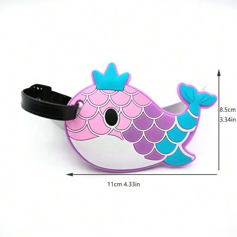 étiquette d'identification de valise anti-perte en silicone, motif de fruits de dessin animé, étiquettes d'identification de nom, étiquette de bagage, étui de voyage
