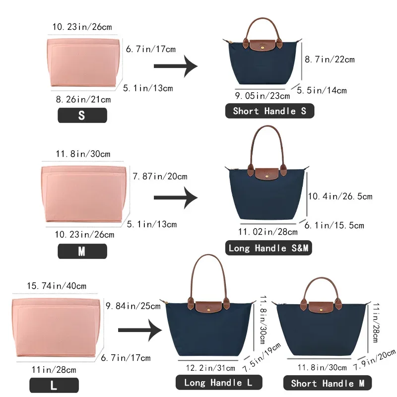 sac à insérer en feutre adapté au sac à main, sac de doublure en tissu feutré, sac de maquillage, support de voyage, organisateur de sac à main portable