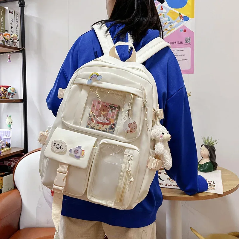 sac à dos scolaire à boucle, couleur bonbon, tendance, mignon, style coréen, sac à bandoulière pour étudiantes, sac à dos universitaire pour adolescentes