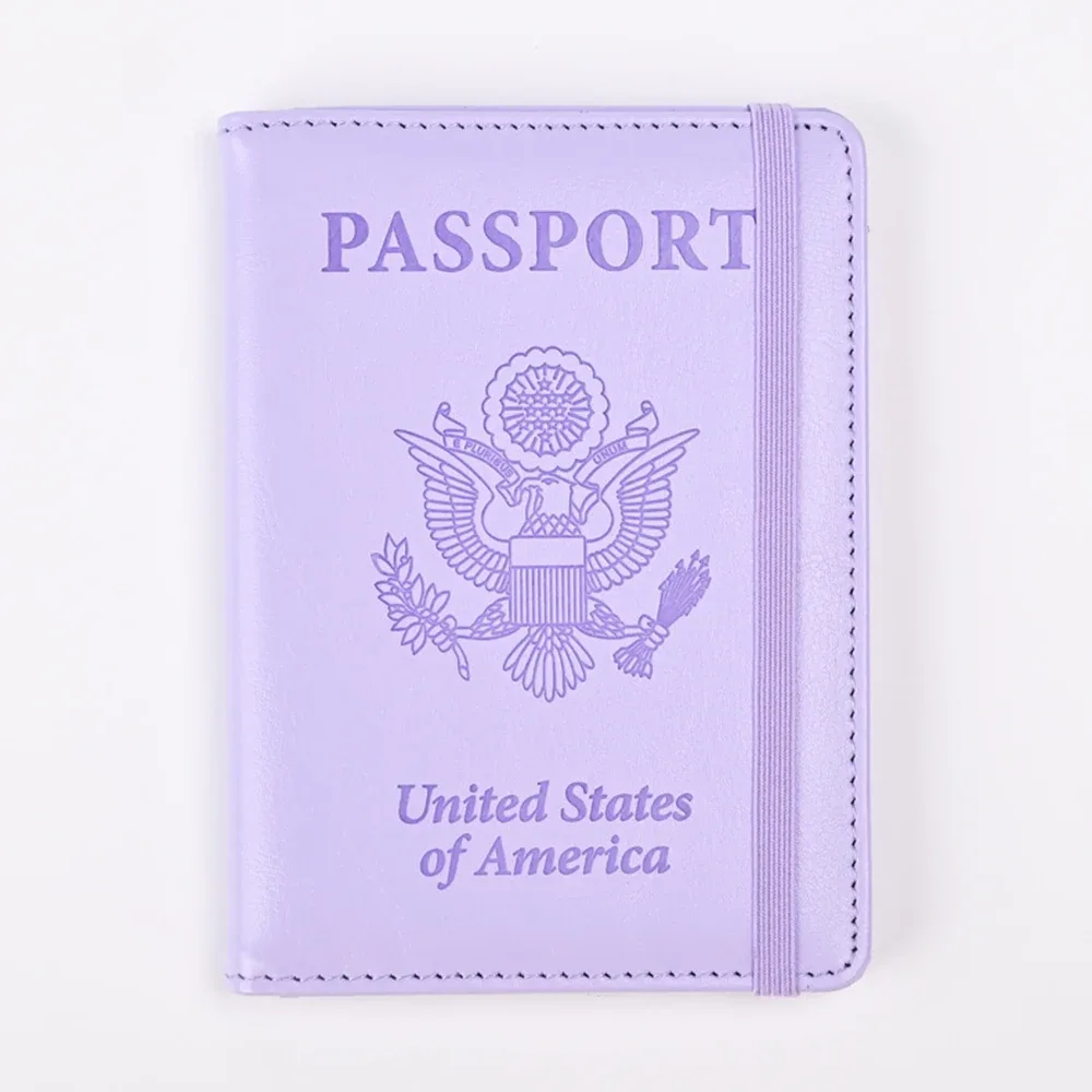 porte-passeport en cuir pu rfid pour hommes et femmes, idéal pour sécuriser, élégant pour les états-unis, portefeuille de voyage durable, organisateur de documents