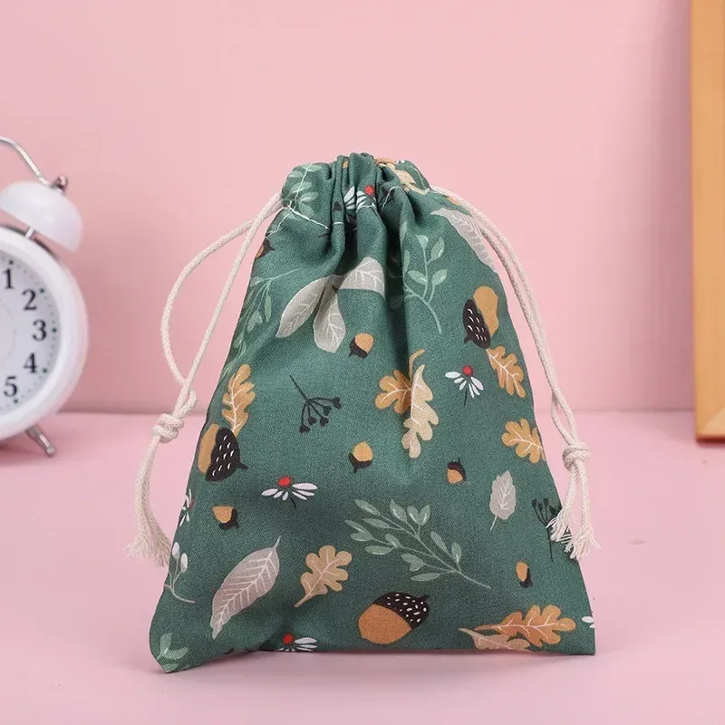 mini sac de rangement à cordon imprimé fruits, mignon, organisateur de poche pour bonbons, bijoux, sacs à cosmétiques, changement de pièce de monnaie, rouge à lèvres, pochette pour écouteurs