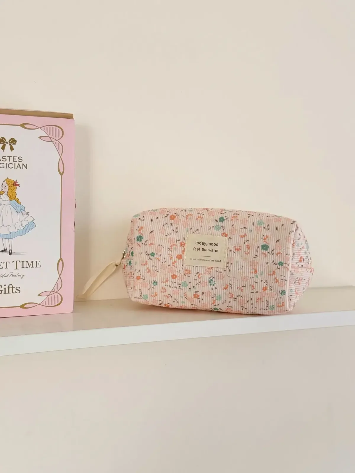 sacs de rangement cosmétiques vintage en velours côtelé pour femmes, sacs à main de voyage rétro portables pour dames, trousse de maquillage simple pour femme, sac à main d'embrayage