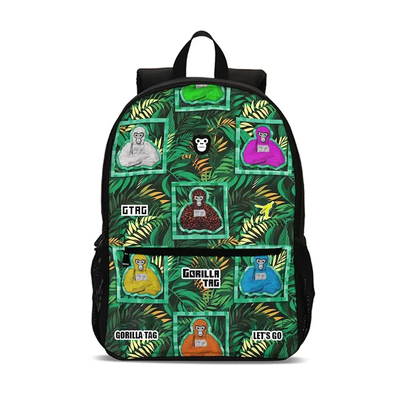 gorilla tag enfants mochila 47 cm/18.5 pouces grande capacité sac à dos gorilla tag fournitures scolaires sac d'école pour garçons filles meilleur cadeau
