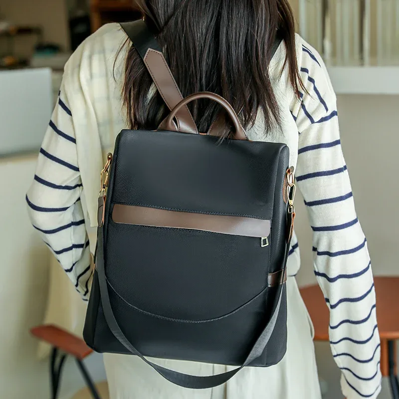 Sac à Bandoulière en Cuir Souple de Grande Capacité SR pour Femme, Sacoche Antivol à la Mode, Rétro Décontracté, Polyvalent, Simple