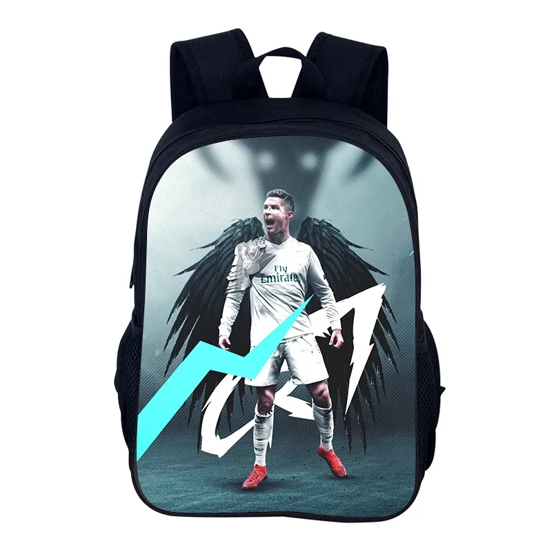 ronaldo sacs à dos étudiant football étoile sacs d'école enfants sport de plein air voyage cr sac à dos cadeau