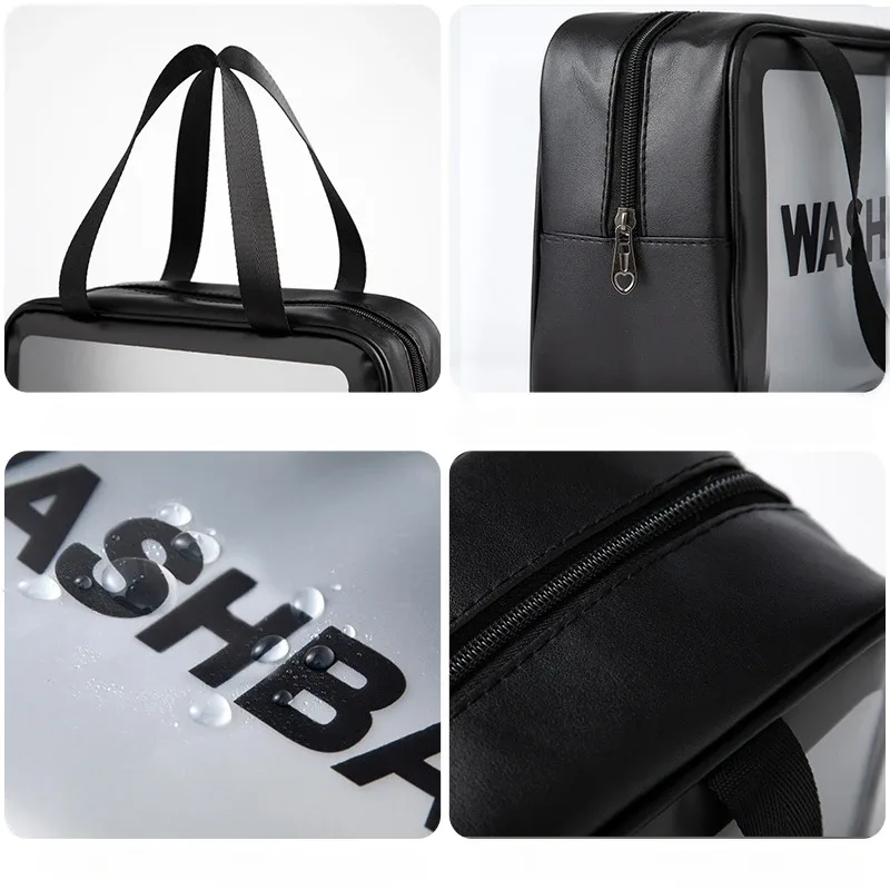 sac de rangement portable conviviale ré semi-transparent pour femme, étanche, séparation à sec, support, poudres de maquillage, lavage, voyage