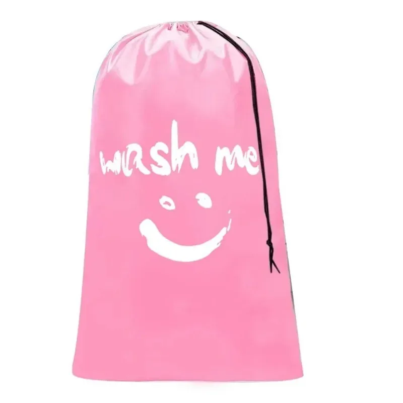 sac à linge imprimé smiley, sac de rangement, sac pour vêtements sales à cordon