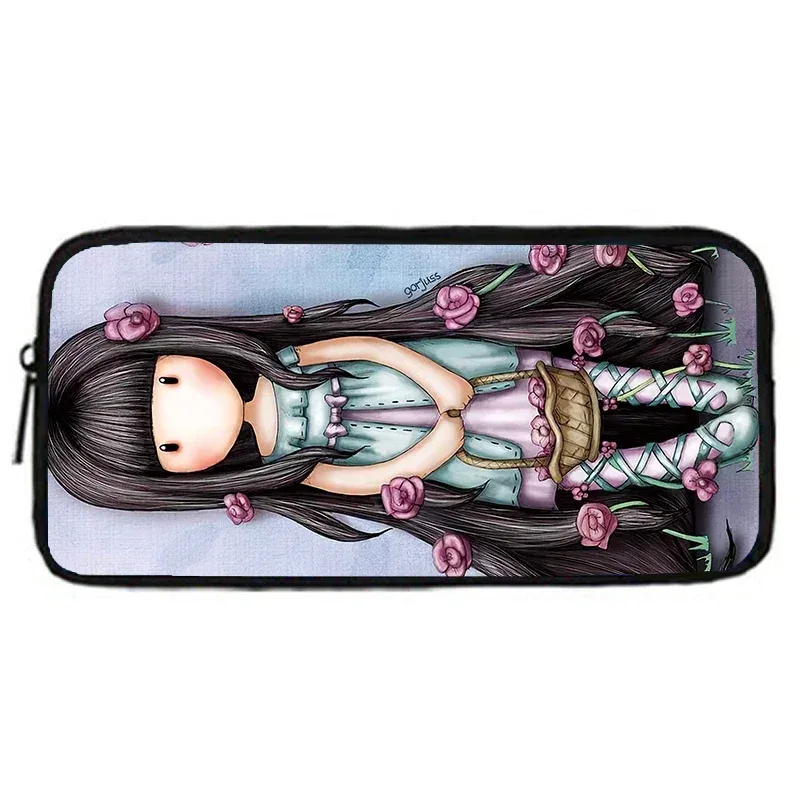 gorjuss santoro sacs à crayons pour enfant, sacs à crayons d'école pour enfants cerveau de dessin animé pour filles, grande et simple trousse à crayons pour enfants
