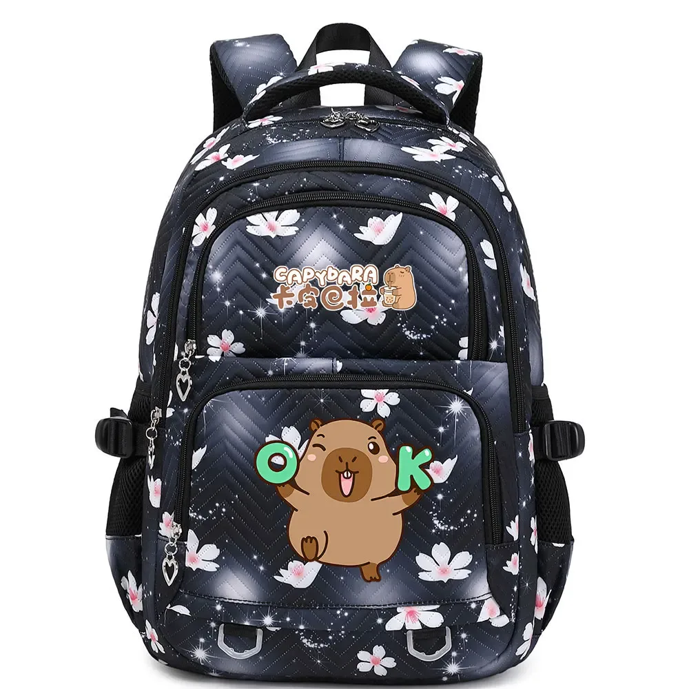 mignon capybara étudiant sac à dos étanche filles enfants retour à l'école livre sacs adolescents cartables femmes voyage sac à dos mochila