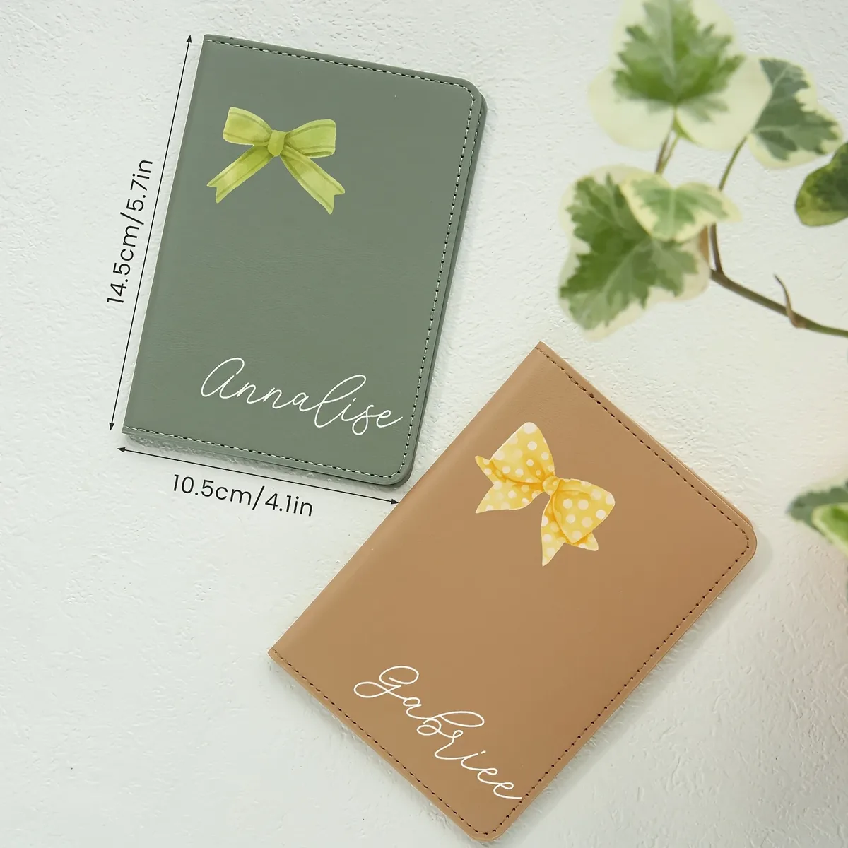 porte-passeport personnalisé avec motif de nœud, étui élégant pour cartes de voyage, cadeau adorable pour mariage, anniversaire, saint-valentin, amoureux