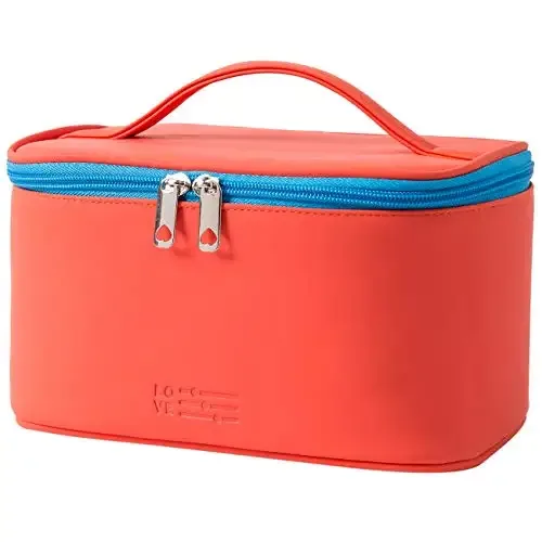 trousse de maquillage personnalisée avec nom brodé, sac cosmétique de voyage portable pour femme, en poudre, cuir pu imperméable, cadeau pour demoiselles d'honneur