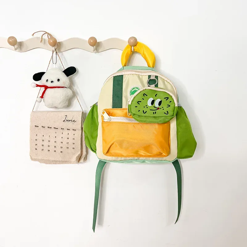 sac à dos pour enfants, nouvelle collection coréenne, décontracté, color block, en coton, avec poignée, pour la maternelle, léger, en promotion de la saison