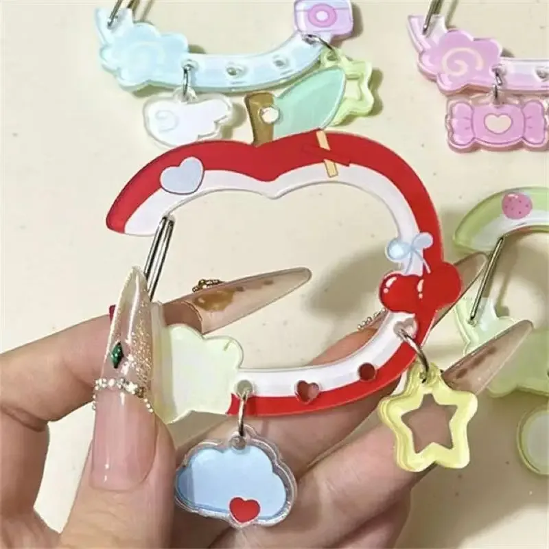 porte-clés mousqueton en acrylique kawaii, porte-clés de dessin animé mignon pour sac à dos, breloque de sac et accessoire de sac ita