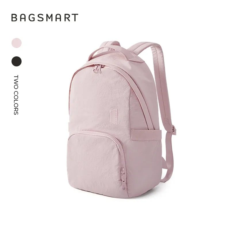 sac à dos scolaire bagsmart pour fille, imperméable, en nylon, grand sac à dos pour ordinateur portable, léger, simple, pour l'université, les voyages et l'école.