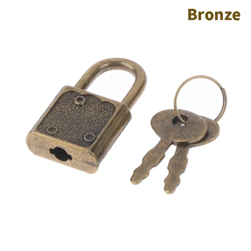 cadenas verrouiller métal motifs géométriques miniature rectangulaire anneau doré clés voyage usage sécurité bagages objets