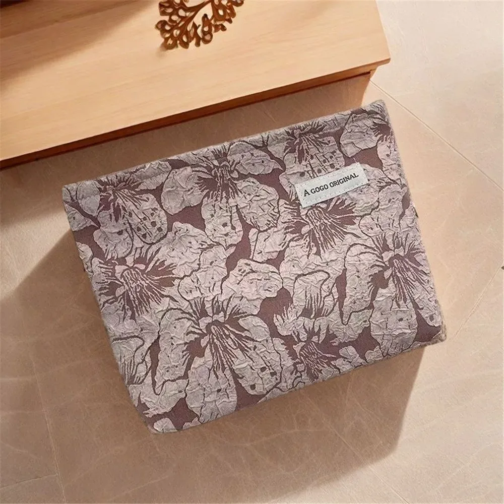 trousse de maquillage de grande capacité, haute apparence, sac à cosmétiques au design floral avancé, pochette de rangement simple pour femmes