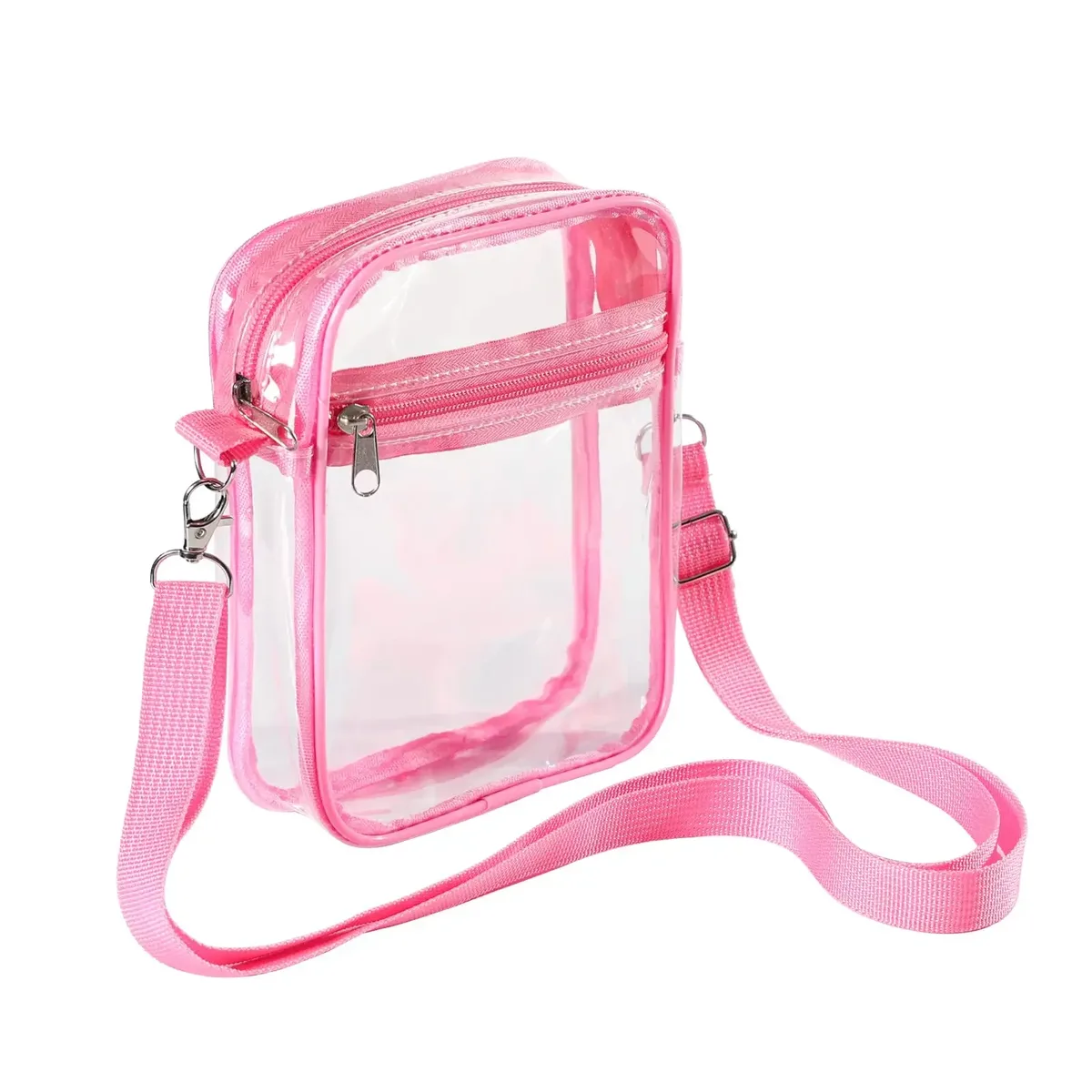 sac à bandoulière transparent pour femme, approuvé pour les stades, sac à main transparent en pvc pour concert, sac à bandoulière simple avec poche avant, sac à main décontracté