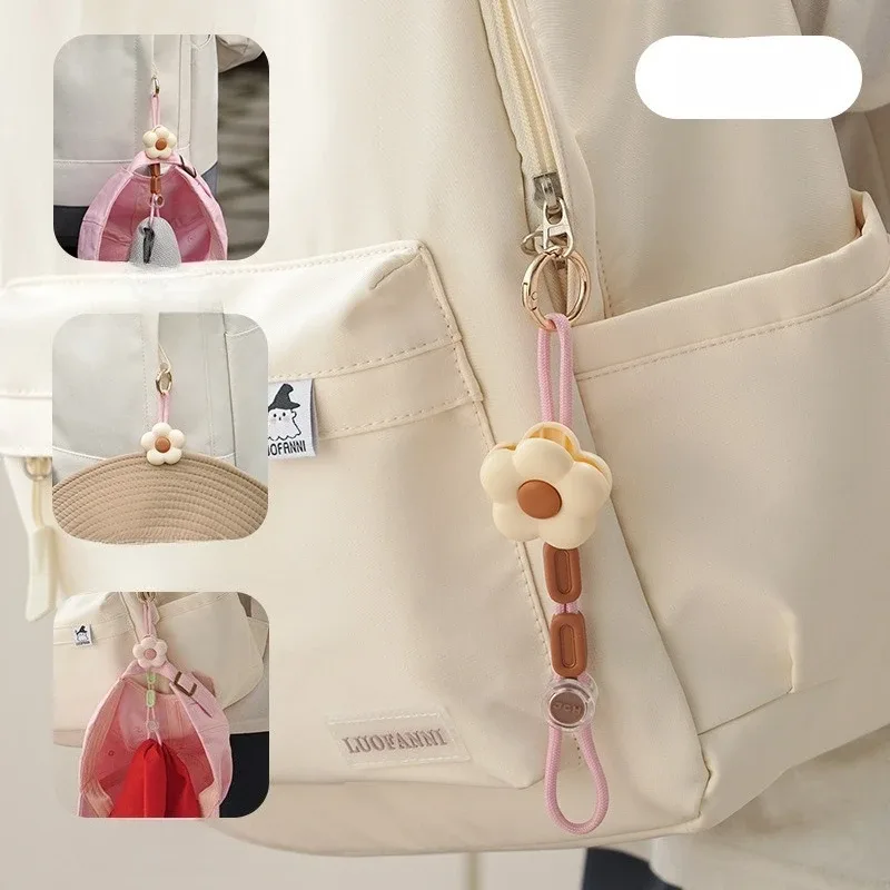 pince chapeau plastique fleurs couleurs marron rose dore attachement sac antichute voyage pratique simple