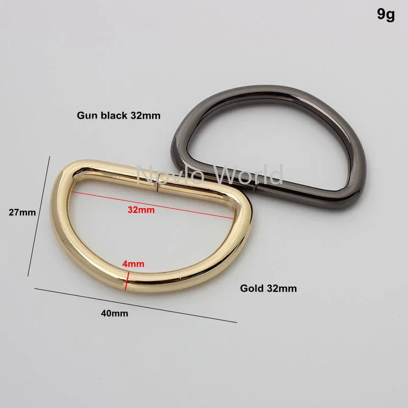 anneau en d non soudé en or rose, 50 pièces, 7 tailles, fil de 4.0mm, 16-20-25-32-38mm, pour valise, anneau en d à bord rond, accessoires pour sac à main