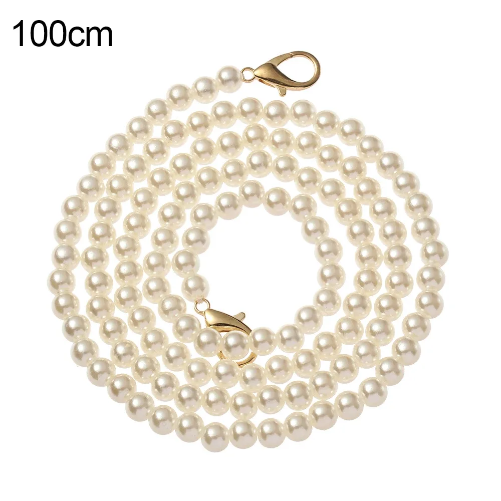 chaîne sac perle imitation blanc ornement mode remplacement personnalisable accessoire voyage finition élégante multiples tailles disponibles