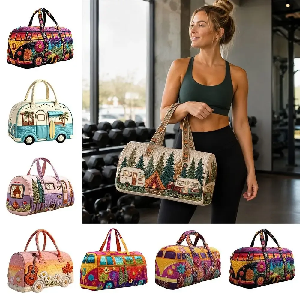 sac de sport matelassé portable 18x9x9cm, matelassage 3d, grande capacité, sac de sport, sac de voyage, sac à main pour les voyages