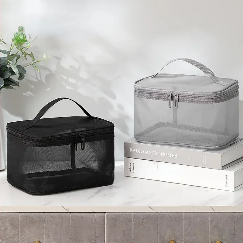 maille transparente pour femme, idéale pour les cosmétiques, le maquillage et les articles de toilette, pour les voyages, le succès des ventes, sac de rangement de maquillage