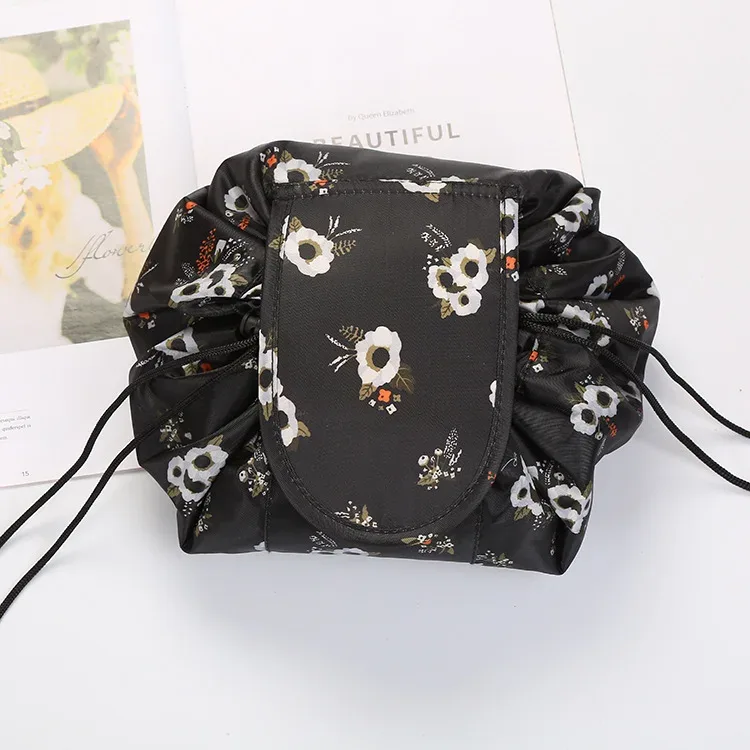 sac à cosmétiques à cordon de serrage pour femmes, sac de rangement de voyage, sac de maquillage, organisateur, pochette de maquillage portable étanche, trousse de toilette et de beauté