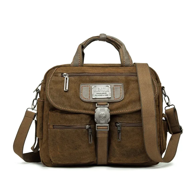 Sacs messagers rétro en toile multifonctionnels pour hommes, sacoche d'épaule, sac de voyage décontracté, sacoche à outils vintage, sacoche de transport
