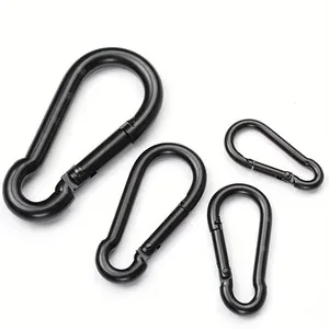 crochet d'extérieur en fer noir pur, 6 pièces, équipement de sport, anneau de suspension, clip à ressort, crochet pour sac à dos
