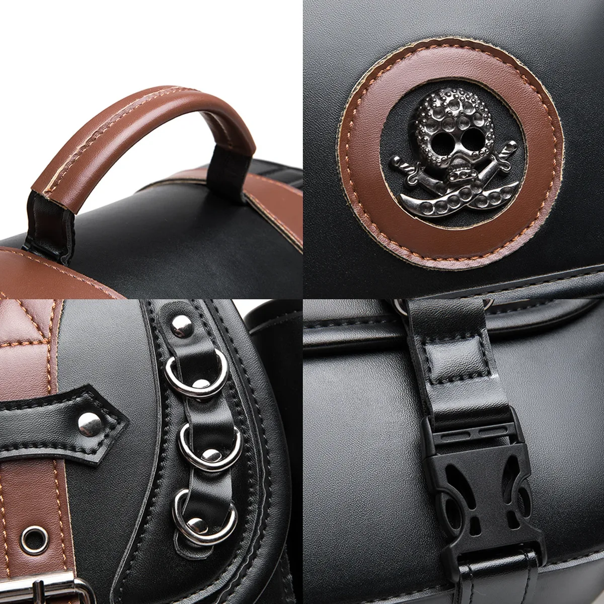 sacoche de moto en cuir pu, sac latéral étanche, accessoires de moto, nouveau