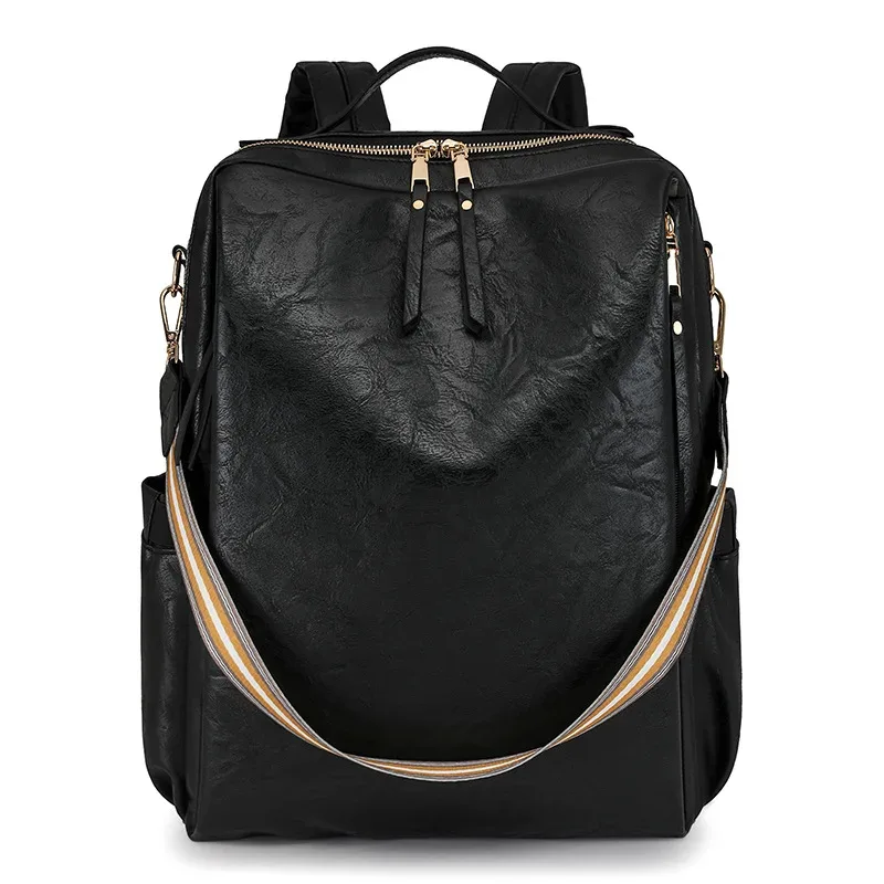 sac à dos rétro unisexe en pu, sac pour ordinateur portable multifonctionnel à la mode pour femmes et hommes