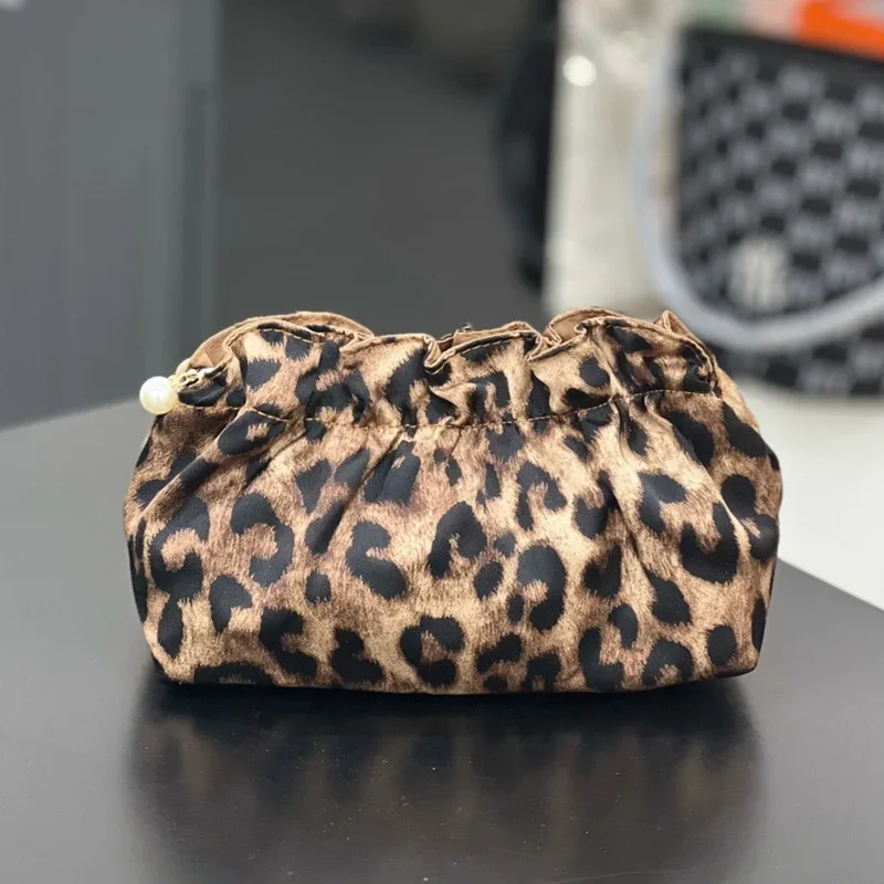 sac de maquillage léopard personnalisé, pochette de voyage portable de grande capacité pour cosmétiques, organisateur, mallette de rangement à fermeture éclair, sacs à main