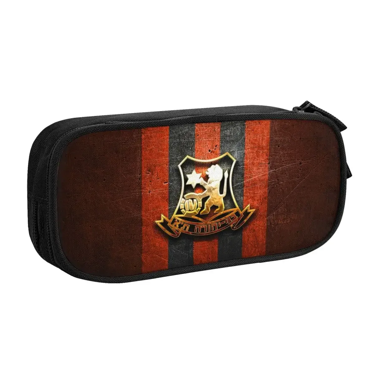 pochette rangement polyester motif lion lettre hébraïque orange noire voyage fournitures scolaires cosmétiques organise stockage grande capacité multiusage