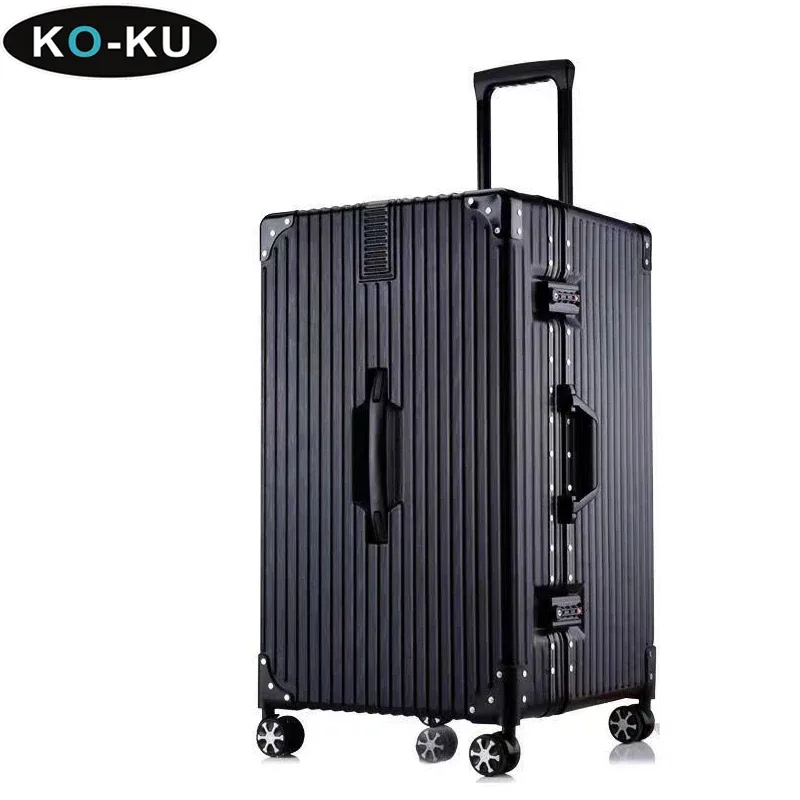 ko-ku valise surdimensionnée 40/50/60 ''cadre en aluminium abs + pc boîtier de chariot épaissi bagage de grande capacité 20 valise à main