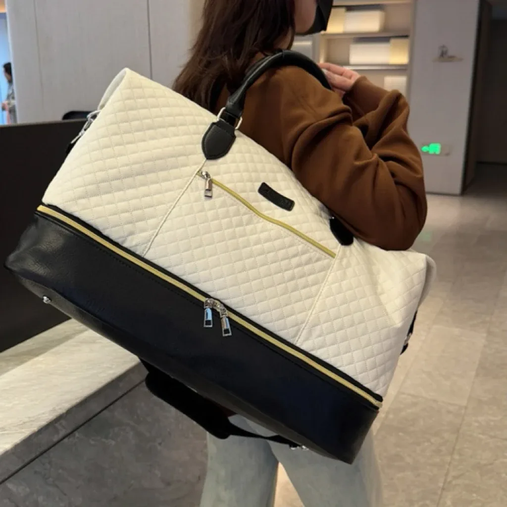 ensemble de 2 sacs de voyage avec compartiment à chaussures, sac de week-end imperméable et trousse de toilette, sac de voyage pour la nuit, idéal pour la gym, les affaires ou l'hôpital