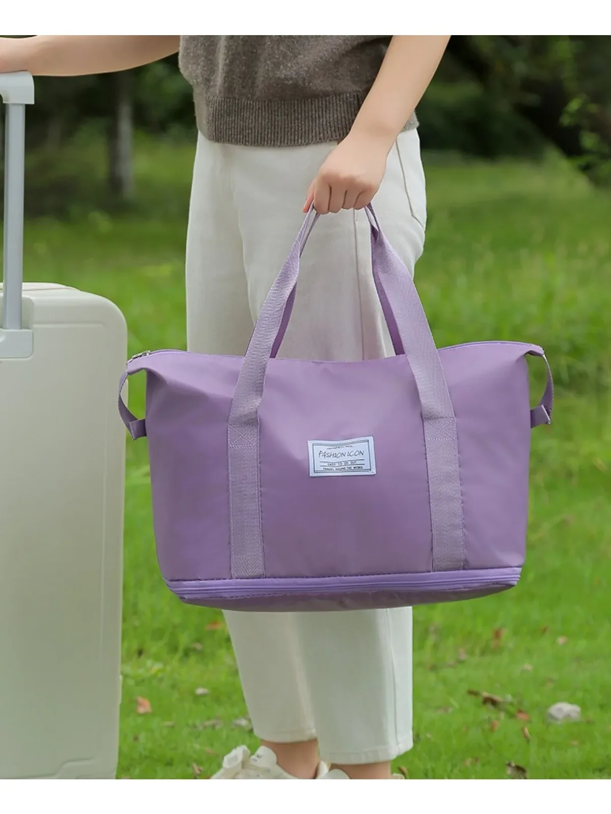 sac de rangement de voyage à bandoulière, sac de rangement pour linge de voyage, grande capacité, compressible, imperméable, pour bagages